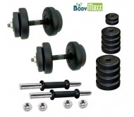 36 KG RUBBER DUMBELLS SETS + DUMBELLS RODS + GLOVES, 36 KG DUMBELLS SETS